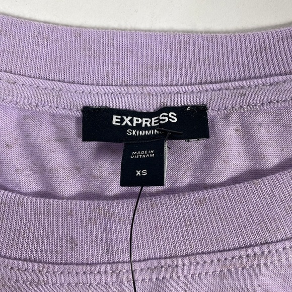 NWT Express Linen-blend crew neck muscle tank - lilac heather color Size XS - Picture 5 of 11